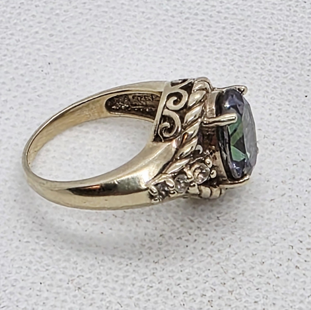 Cool And Colorful Designer Signed Mystic Topaz Ring - Picture 6 of 7